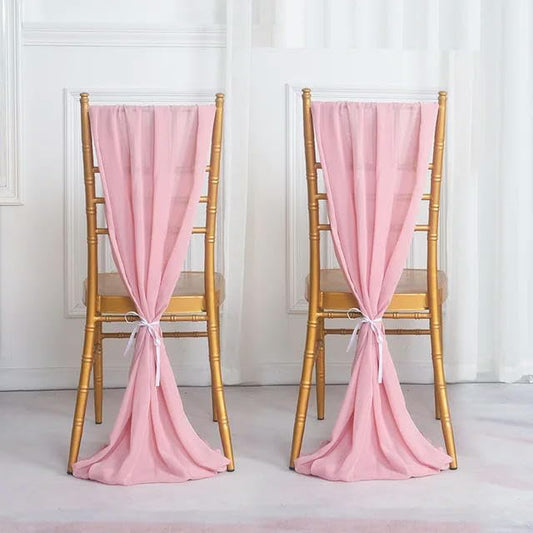 Chiffon Vertical Drop Chair Sashes for Hire