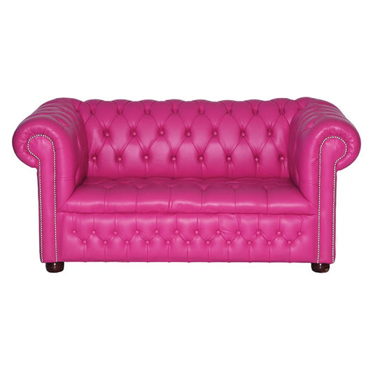 2-Seater Leather Chesterfield Style Sofa Hire - Rental