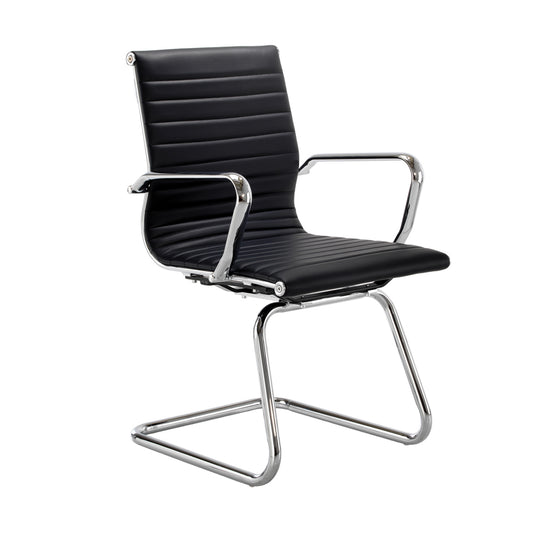 Black Ribbed Eames Style Cantilever Chair Hire - Rental