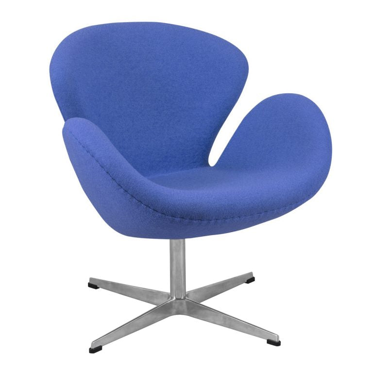 Blue Fabric Swan Inspired Chair Hire-Rental