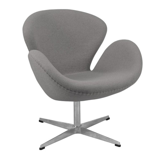 Grey Fabric Swan Inspired Chair Hire-Rental