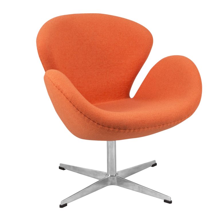 Orange Fabric Swan Inspired Chair Hire-Rental