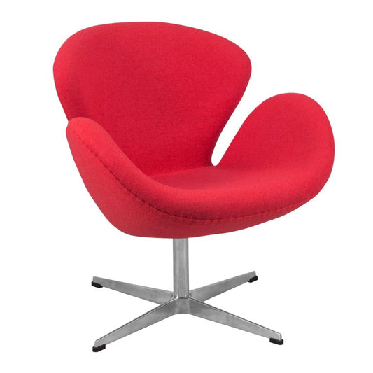 Red Fabric Swan Inspired Chair Hire-Rental