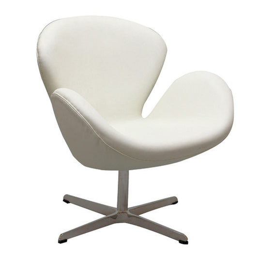 White Leather Swan Inspired Armchair Hire-Rental