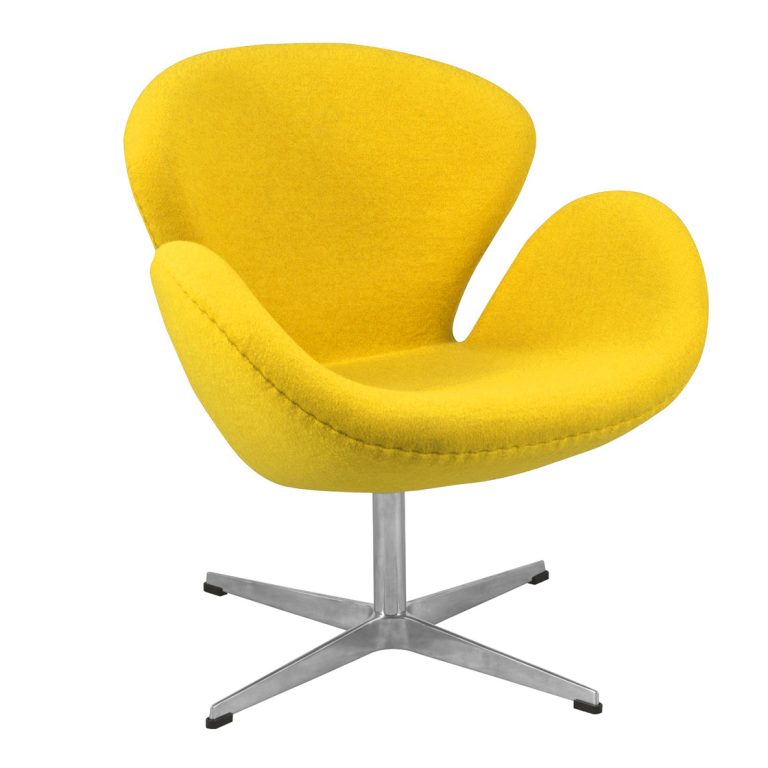 Yellow Fabric Swan Inspired Chair Hire - Rental